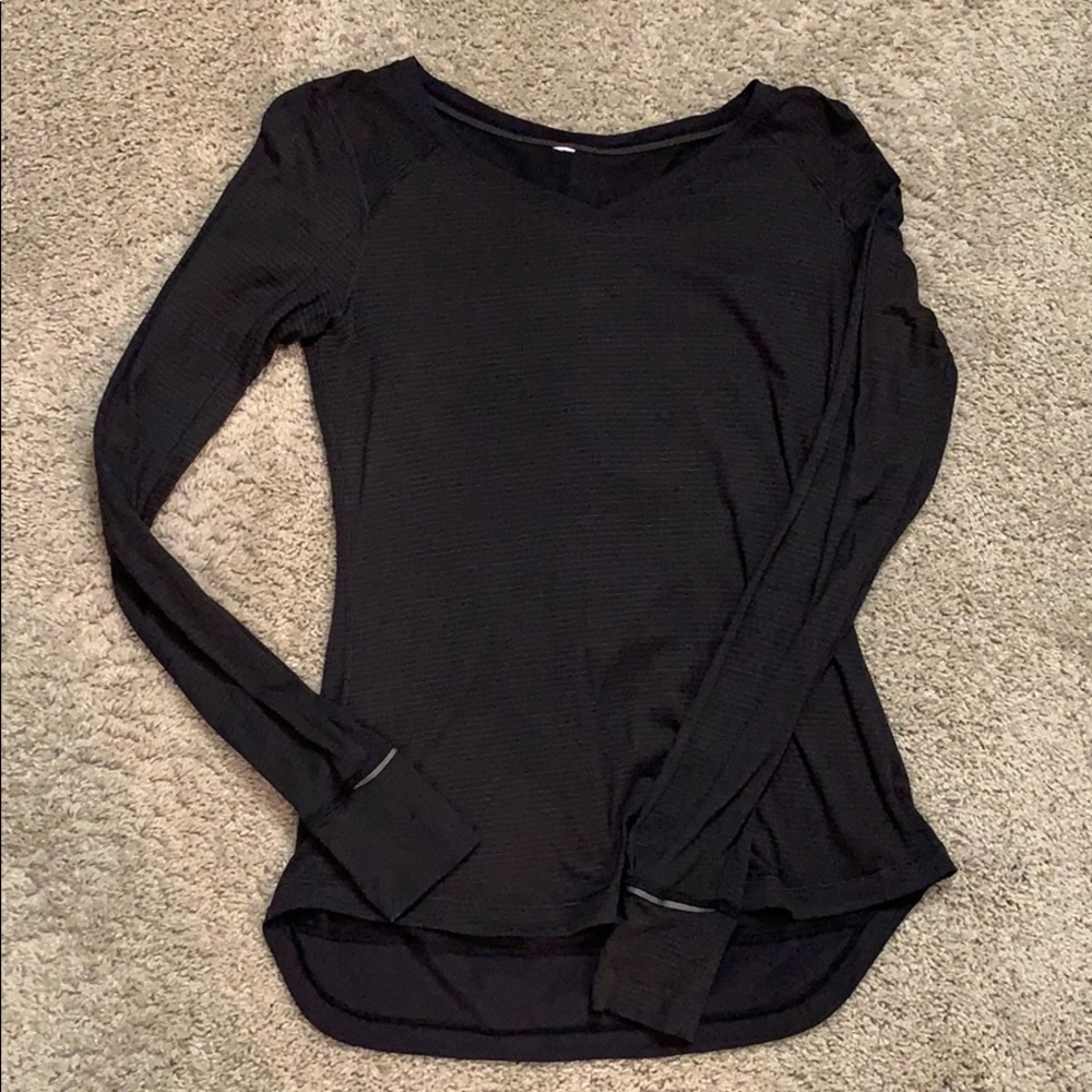 Black striped running top